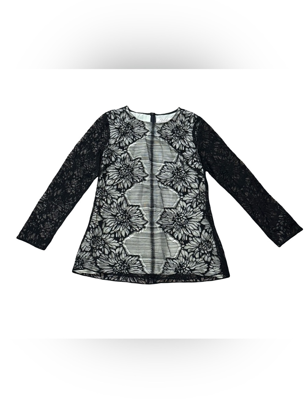 Lela Rose Black Lace Fully Lined Blouse